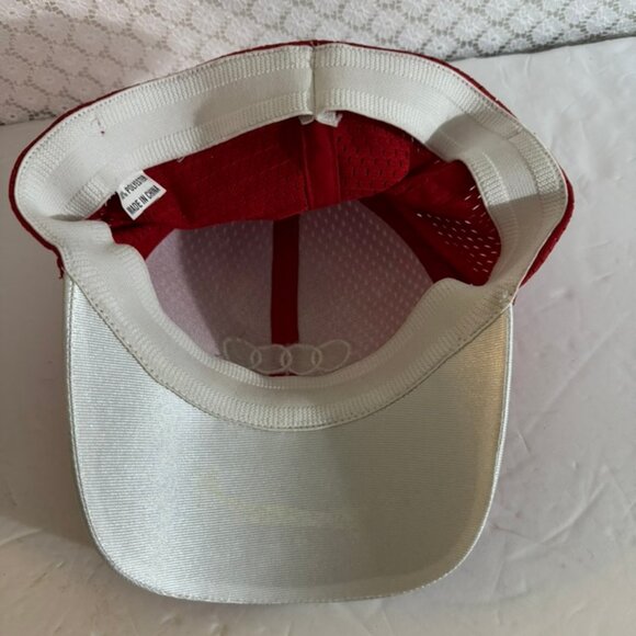 VTG Audi Lightweight Sports Cap -Red with White Logo, Trim, & Accents - Picture 6 of 8
